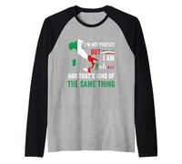 I'm Not But I Am Italian Pride Italiano Italia Bandera Camiseta Manga Raglan