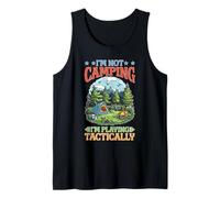 I'm Not Camping I'm Playing Tactically Estrategia de jugador Camiseta sin Mangas