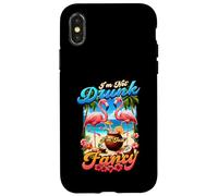 I'm Not Drunk Just Fancy Retro Pink Flamingo Fiesta En La Playa Carcasa para iPhone X/XS