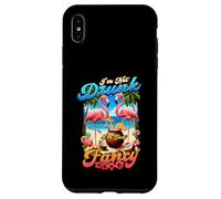 I'm Not Drunk Just Fancy Retro Pink Flamingo Fiesta En La Playa Carcasa para iPhone XS MAX