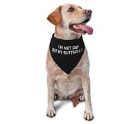 I'm Not Gay But My Butthole is Spring Dog Bandanas Boy Bulk Puppy Pañuelo Ajustable Suave Triángulo Baberos Accesorios para Perros Pequeños Medianos Grandes Gatos Blanco