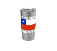 I'm Not Gritando Bandera Chilena Chile Retro Vaso térmico de acero inoxidable de doble pared