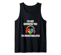 Im Not Ignoring You Im Sobreestimulated Autism Sensory Heart Camiseta sin Mangas