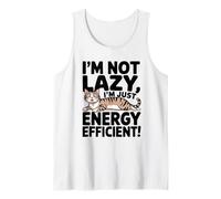 I'm Not Lazy Cat Cute for Moms Dads & Fans Juguetón Novedad Camiseta sin Mangas