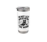 I'm Not Lazy I Just Don't Like The Work Funny Cat Vaso térmico de acero inoxidable de doble pared