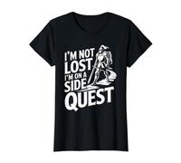 I'm Not Lost I'm On A Side Quest Broma de los Jugadores Camiseta gráfica económica, Mujer, Negro, L