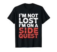 I'm Not Lost I'm On A Side Quest Gamer Nerd Joke |- Camiseta gráfica económica, Hombre, Negro, M