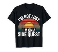 I'm Not Lost I'm On A Side Quest Gamer Nerd Joke - Camiseta gráfica económica, Hombre, Negro, S