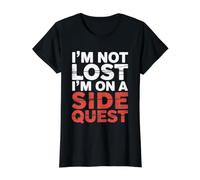 I'm Not Lost I'm On A Side Quest Gamer Nerd Joke |- Camiseta gráfica económica, Mujer, Negro, S