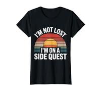 I'm Not Lost I'm On A Side Quest Gamer Nerd Joke - Camiseta gráfica económica, Mujer, Negro, S
