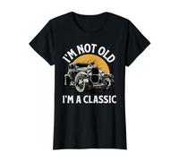 I'm Not Old I'm a Classic Vintage Car Cumpleaños Día del Padre Camiseta gráfica económica, Mujer, Negro, XS