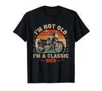 I'm Not Old I'm A Classic Vintage Motorbike Birthday Camiseta gráfica económica, Hombre, Negro, M