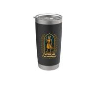 I'm Not Old I'm Medieval Cat Knight Funny Fantasy Medieval Vaso térmico de acero inoxidable de doble pared