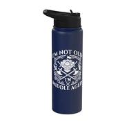 I'm Not Old I'm Middle Aged Edad Medieval Funny Knight Stainless Steel Insulated Water Bottle