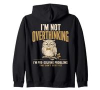 I'm Not Overthinking I'm Pre-Solving Problem Owl Funny Sayin Sudadera con Capucha