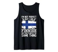 I'm Not Perfect but I'm Finnish Finland Flag Camiseta sin Mangas