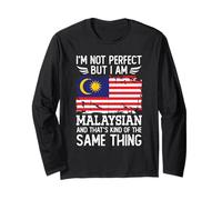 I'm Not Perfect but I'm Malaysian Malaysia Flag Manga Larga