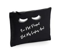 I'm Not Perfect Buy My Lashes are - Bolsa de maquillaje divertida, Black