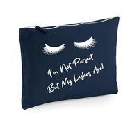 I'm Not Perfect Buy My Lashes are - Bolsa de maquillaje divertida, Blue