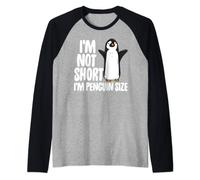 I'm Not Short I'm Penguin Talla Hombre Divertido Pingüino Pájaros Amor Camiseta Manga Raglan