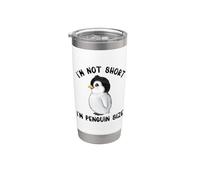 I'm Not Short I'm Pingüino Tamaño Lindo Persona Corta Vaso térmico de acero inoxidable de doble pared