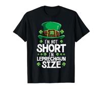 I'm Not Short, Soy un Duende, Talla San Patricio, para niños y Hombres Camiseta gráfica económica, Hombre, Negro, M