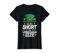 I'm Not Short, Soy un Duende, Talla San Patricio, para niños y Hombres Camiseta gráfica económica, Mujer, Negro, M
