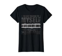I'm Not Talking To Myself, Its Called Monologue Camiseta gráfica económica, Mujer, Negro, XL
