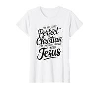 I'm Not That Christian Camiseta gráfica económica, Mujer, Blanco, XS