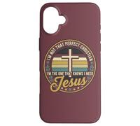 I'm Not That Christian I Need Jesus Retro Cross Carcasa para iPhone 16 Plus