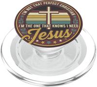I'm Not That Christian I Need Jesus Retro Cross PopSockets PopGrip para MagSafe