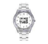 I'm Not Tired with Arrow - Reloj analógico de cuarzo para hombre, correa de acero inoxidable, reloj de pulsera de negocios