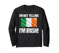 I'm Not Yelling Irish Culture Country Flag Irlanda Cita Manga Larga