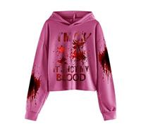 I'm Ok It's Not My Blood - Sudadera con capucha de manga larga para niños pequeños e informales con estampado suave, sudadera con capucha iridiscente (morado, 4-5 años)