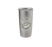Im On My Wurst Comportamiento Divertido amante de los perros calientes Foodie Vaso térmico de acero inoxidable de doble pared