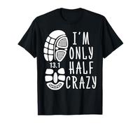 I'm Only Half Crazy, corredor familiar de 13.1 Marathon Running Camiseta