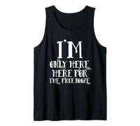I'm Only Here For The Free Booze Funny Drunk Dad Costume Camiseta sin Mangas