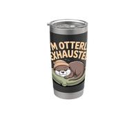 I'm Otterly Exhausted Tired Animal Puns Adults - Vaso térmico de acero inoxidable de doble pared