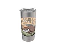 I'm Otterly Exhausted Tired Animal Puns Adults - Vaso térmico de acero inoxidable de doble pared