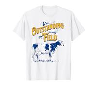 I'm Outstanding In My Field Cow Pun for Farmers Dad Joke Camiseta