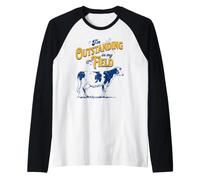 I'm Outstanding In My Field Cow Pun for Farmers Dad Joke Camiseta Manga Raglan