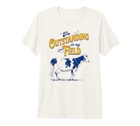 I'm Outstanding In My Field Cow Pun for Farmers Dad Joke Camiseta Premium