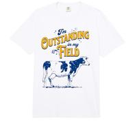 I'm Outstanding In My Field Cow Pun for Farmers Dad Joke Comfort Colors Adult Heavyweight T-Shirt