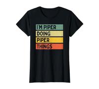 I'm Piper Doing Piper Things - Cita Personalizada Divertida Camiseta gráfica económica, Mujer, Negro, XS