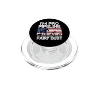 I'm Pro Pipeline Trucker Petróleo Gas Pipeliner Bandera Americana PopSockets PopGrip para MagSafe