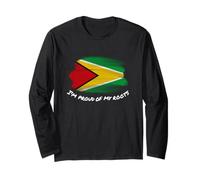 I'm Proud of My Roots - Bandera patriótica vintage de Guyana Manga Larga