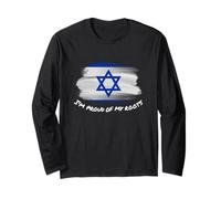 I'm Proud of My Roots - Bandera patriótica vintage de Israel Manga Larga
