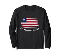 I'm Proud of My Roots - Bandera patriótica vintage de Liberia Manga Larga