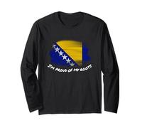 I'm Proud of My Roots - Bandera vintage de Bosnia y Herzegovina Manga Larga