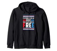 I'm Proud To Be An America Patriotic Funny 4th of July Sudadera con Capucha